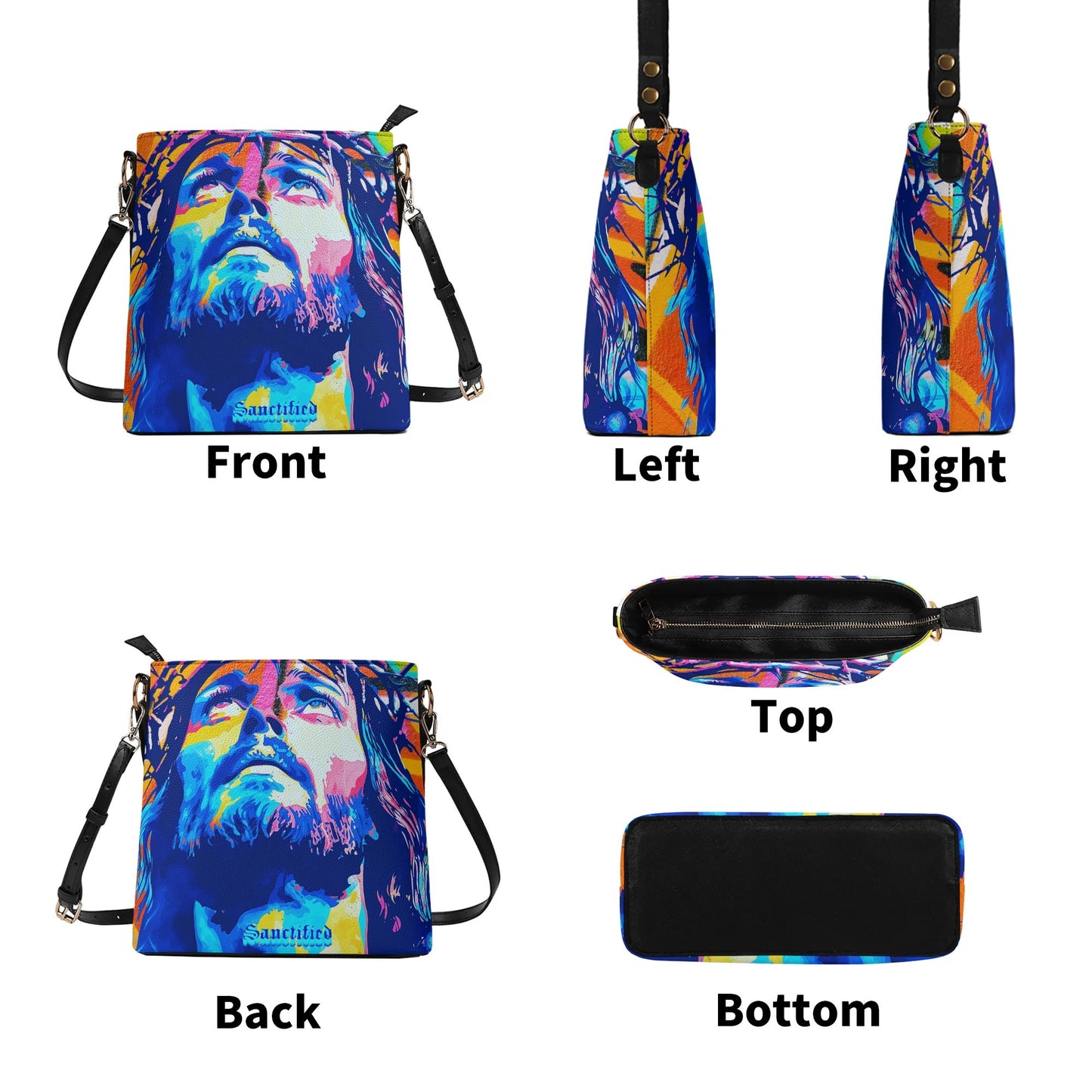 JESUS FAN FOREVER-  Womens PU Bucket Bag Shoulder Bag, FREE SHIPPING