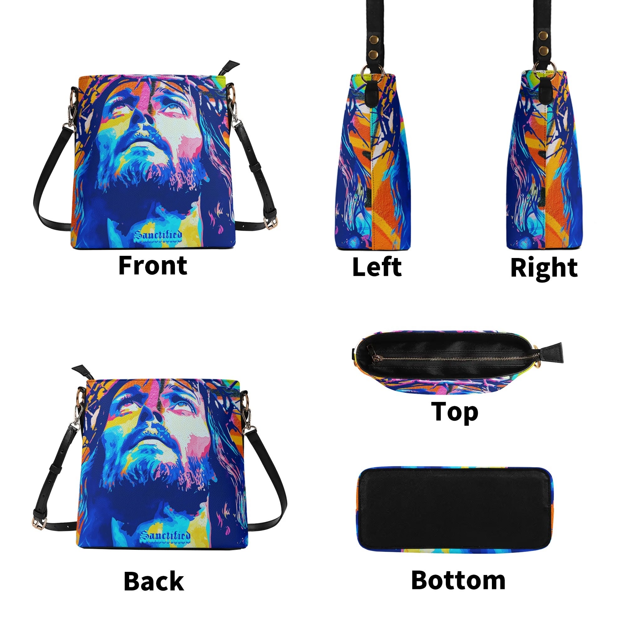JESUS FAN FOREVER-  Womens PU Bucket Bag Shoulder Bag, FREE SHIPPING