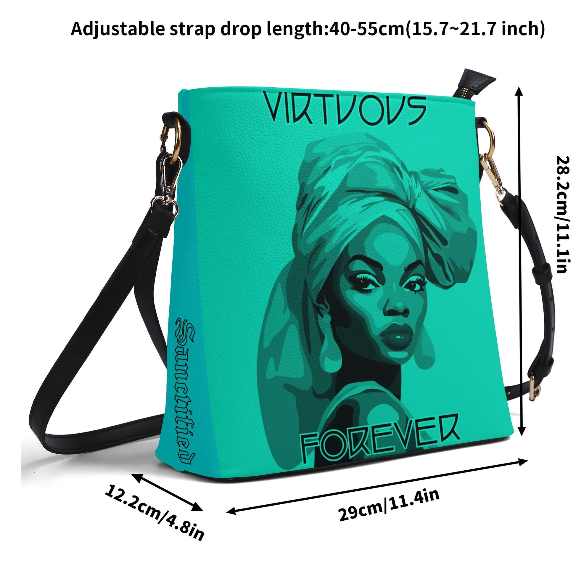 VIRTUOUS FOREVER- Womens PU Bucket Bag Shoulder Bag, FREE SHIPPING