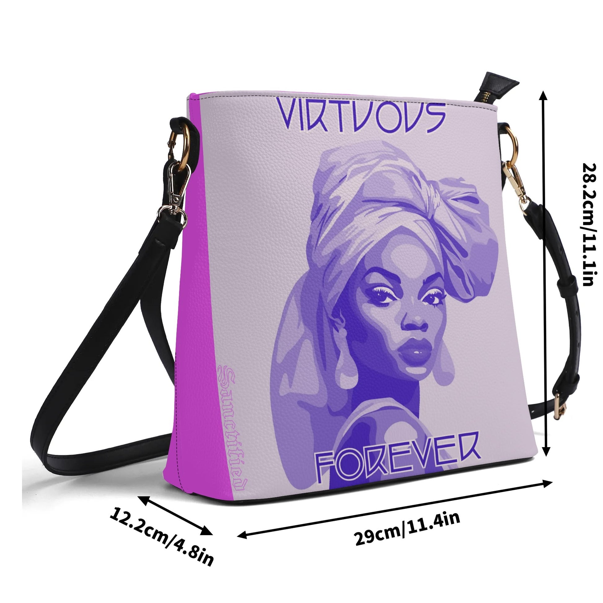 VIRTUOUS FOREVER- Womens PU Bucket Bag Shoulder Bag, FREE SHIPPING