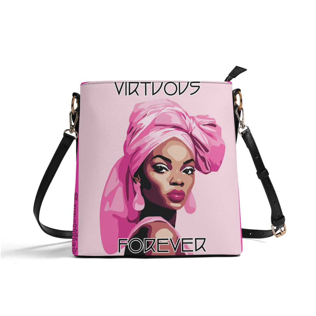 VIRTUOUS FOREVER- Womens PU Bucket Bag Shoulder Bag, FREE SHIPPING