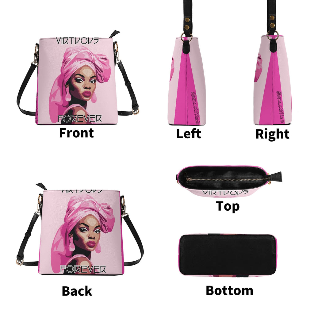 VIRTUOUS FOREVER- Womens PU Bucket Bag Shoulder Bag, FREE SHIPPING