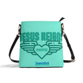 JESUS REIGNS FOREVER- Womens PU Bucket Bag Shoulder Bag, FREE SHIPPING