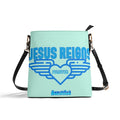 JESUS REIGNS FOREVER- Womens PU Bucket Bag Shoulder Bag, FREE SHIPPING