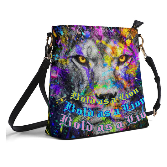 BOLD AS A LION- Womens PU Bucket Bag Shoulder Bag, FREE SHIPPING