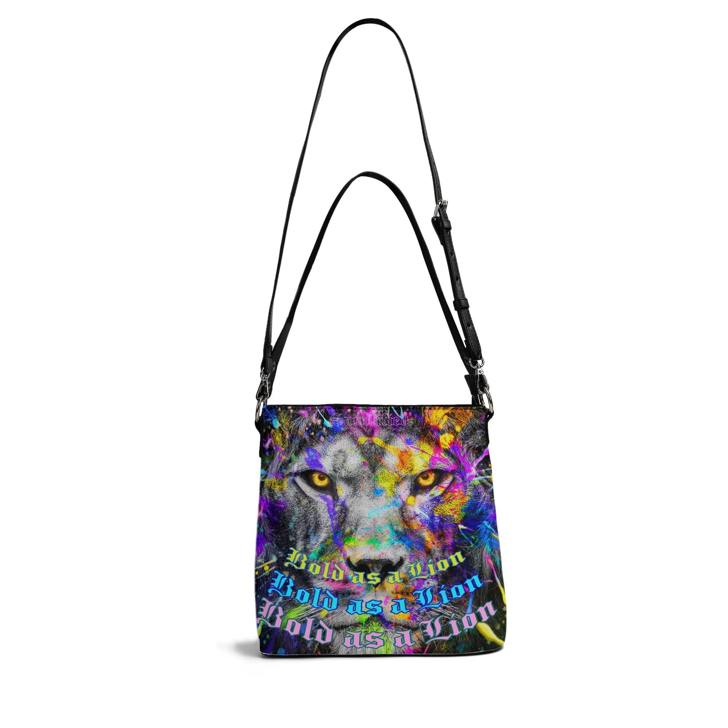 BOLD AS A LION- Womens PU Bucket Bag Shoulder Bag, FREE SHIPPING