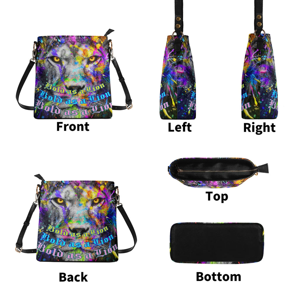 BOLD AS A LION- Womens PU Bucket Bag Shoulder Bag, FREE SHIPPING