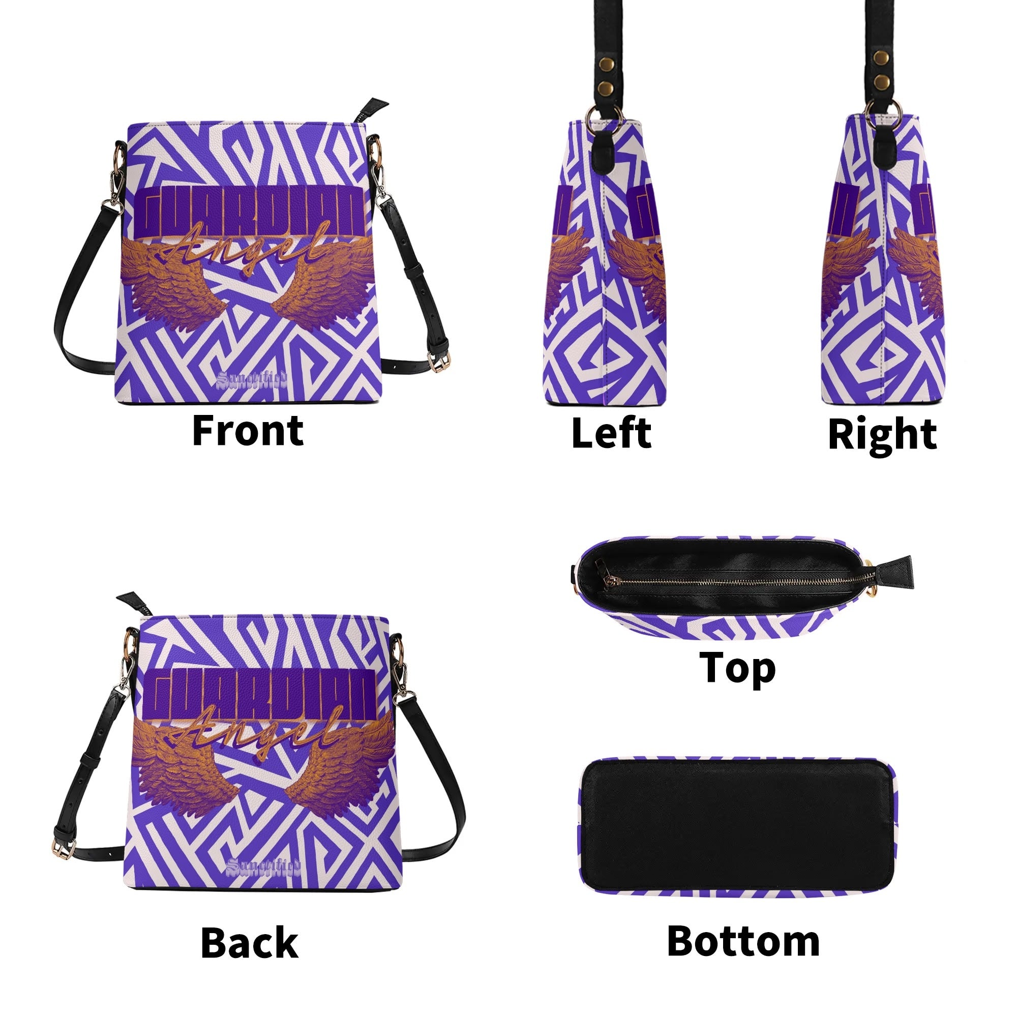 GUARDIAN ANGEL- Womens PU Bucket Bag Shoulder Bag, FREE SHIPPING