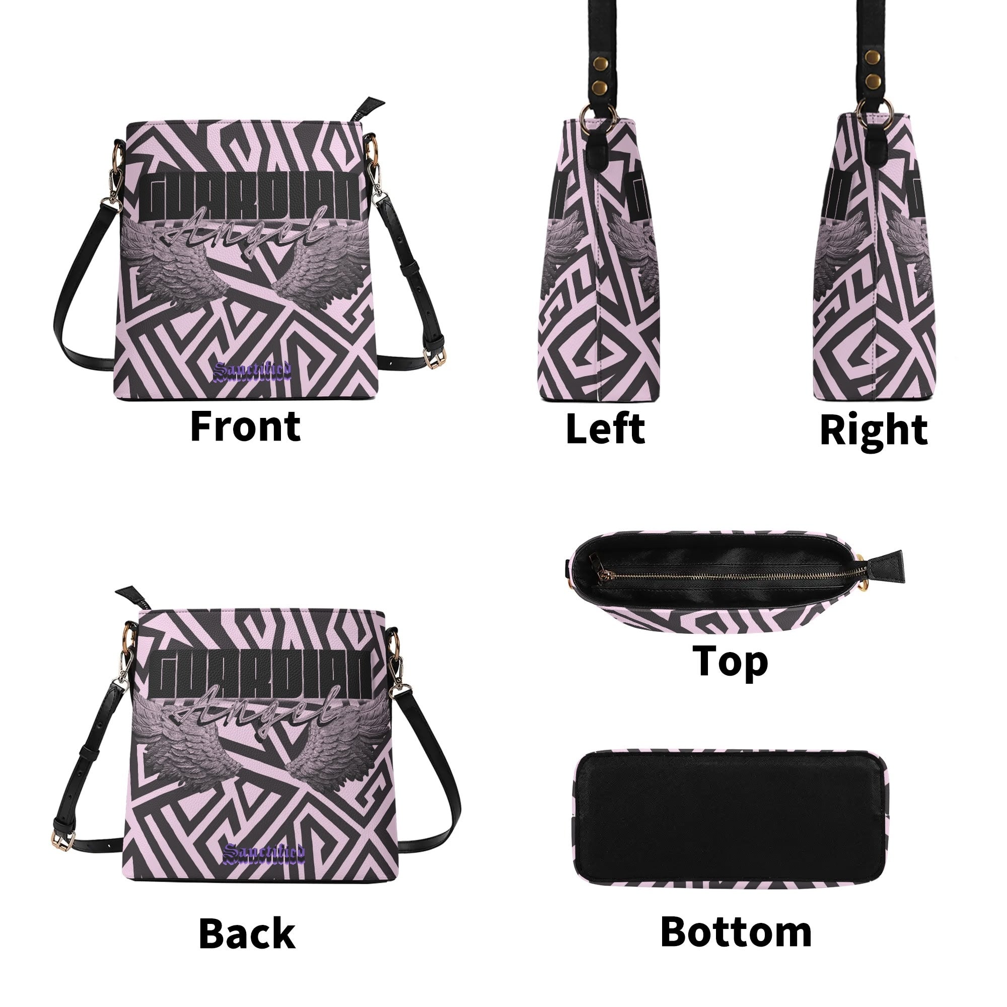GUARDIAN ANGEL- Womens PU Bucket Bag Shoulder Bag, FREE SHIPPING