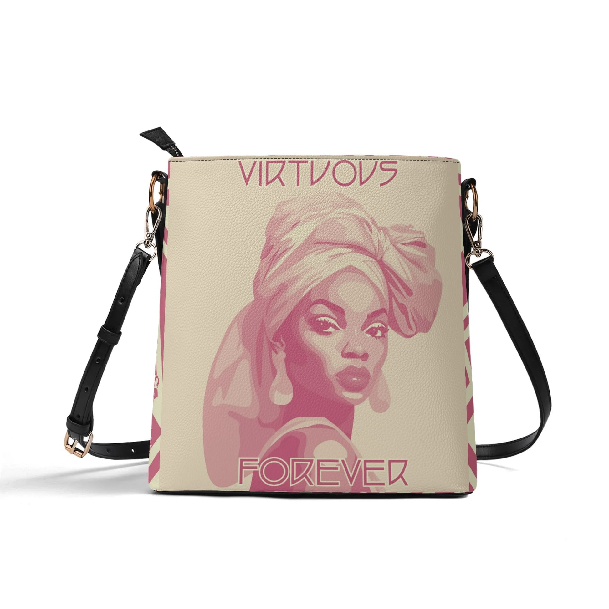 VIRTUOUS FOREVER- Womens PU Bucket Bag Shoulder Bag, FREE SHIPPING