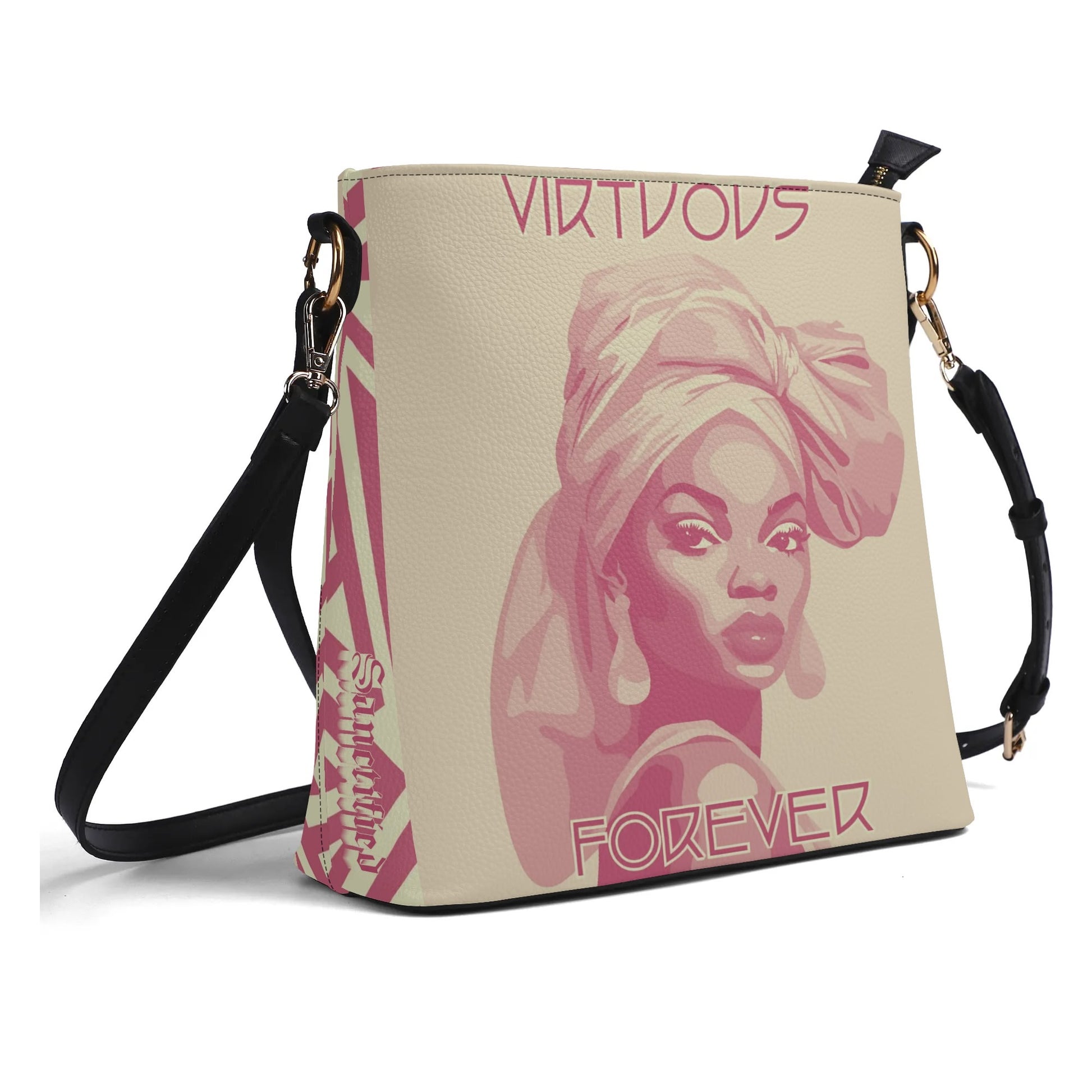 VIRTUOUS FOREVER- Womens PU Bucket Bag Shoulder Bag, FREE SHIPPING
