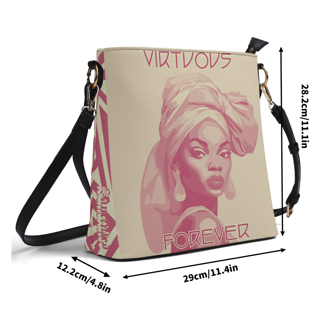 VIRTUOUS FOREVER- Womens PU Bucket Bag Shoulder Bag, FREE SHIPPING