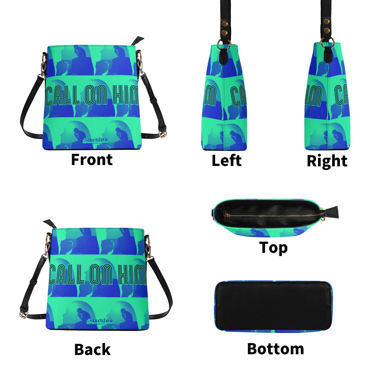 CALL ON HIM- Womens PU Bucket Bag Shoulder Bag, FREE SHIPPING