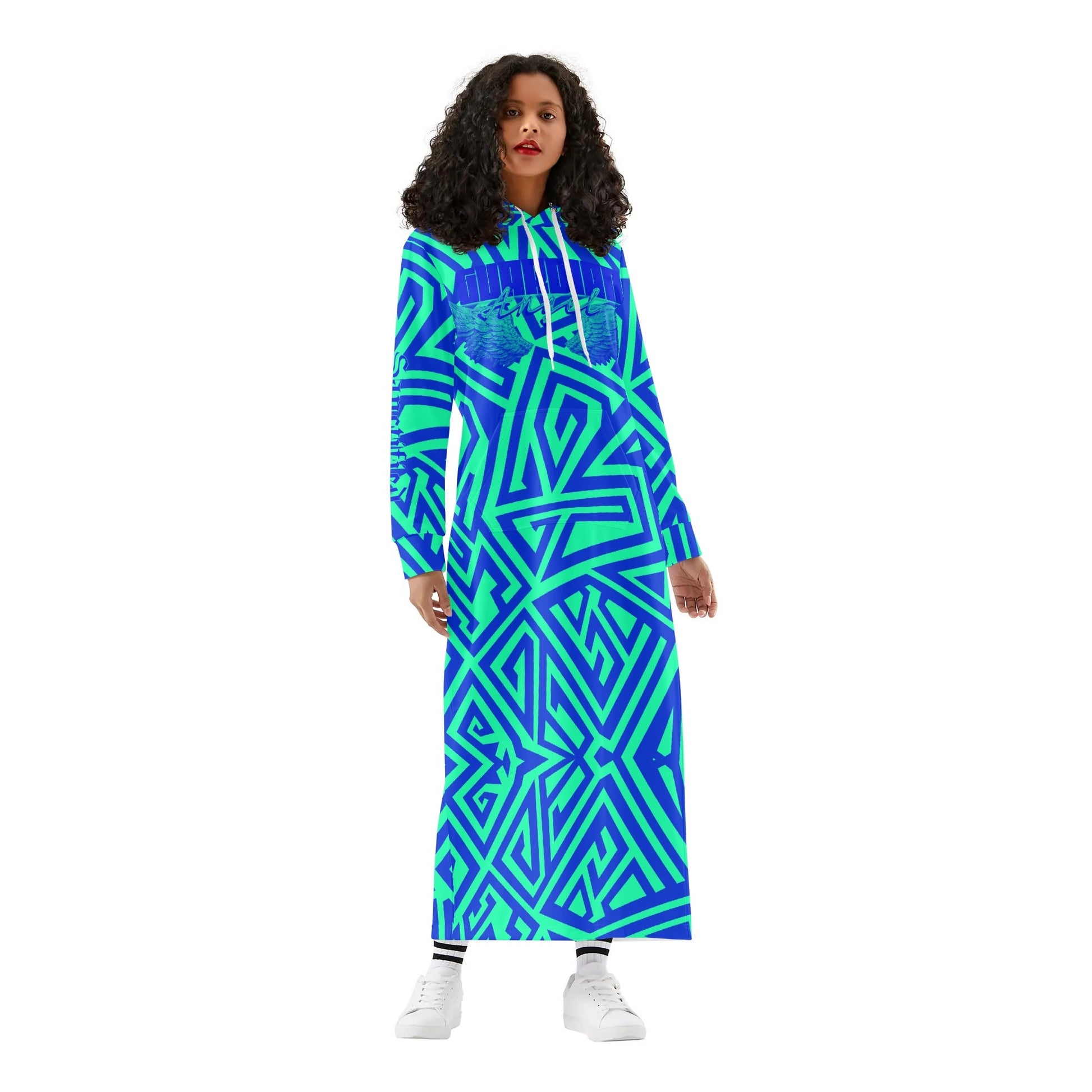 GUARDIAN ANGEL- Womens Casual Long Hoodie Dress, FREE SHIPPING