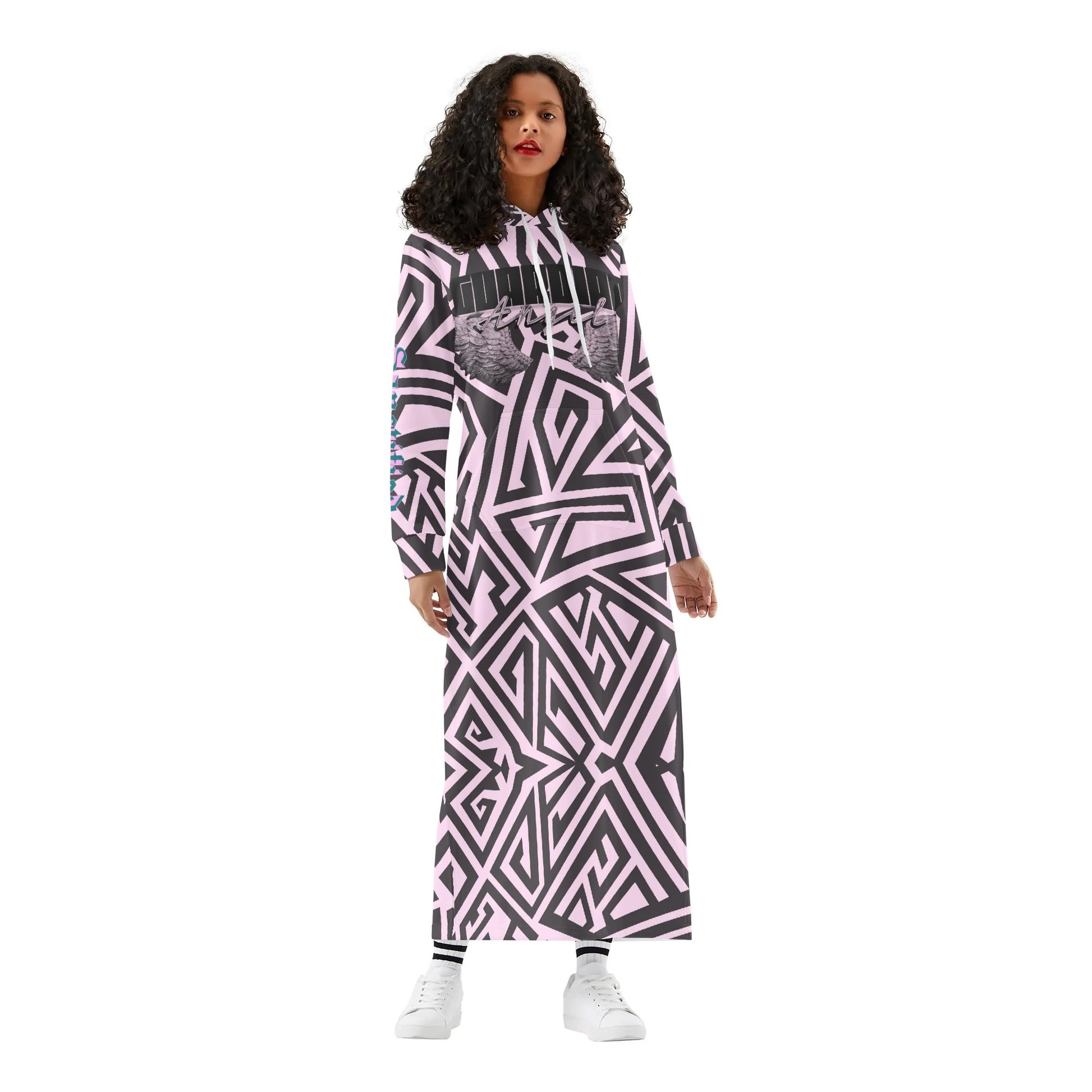 GUARDIAN ANGEL- Womens Casual Long Hoodie Dress, FREE SHIPPING