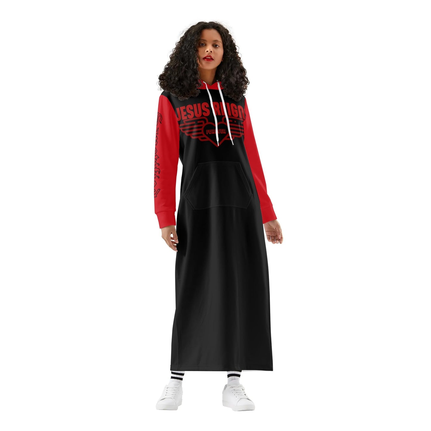JESUS REIGNS- Womens Casual Long Hoodie Dress, FREE SHIPPING