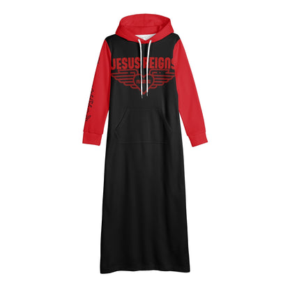 JESUS REIGNS- Womens Casual Long Hoodie Dress, FREE SHIPPING