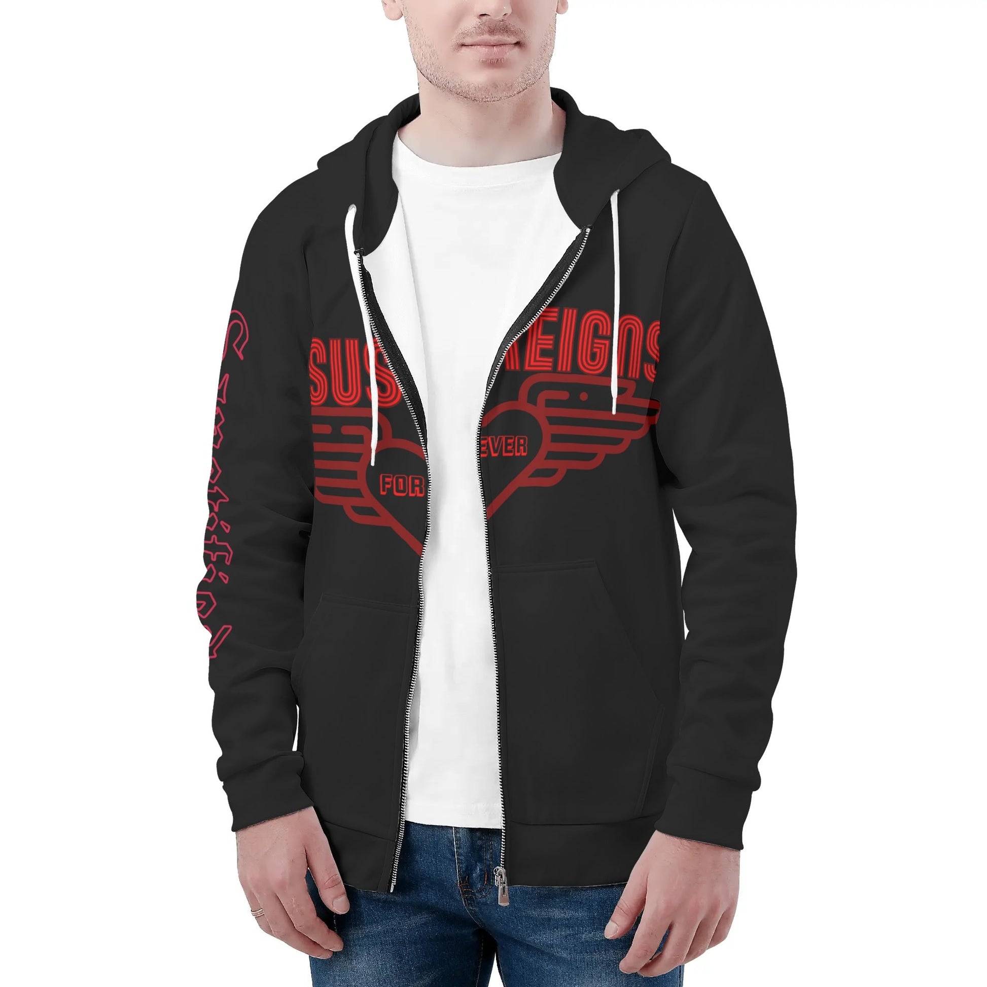 JESUS REIGNS FOREVER- All Over Print Classic Zip Hoodie