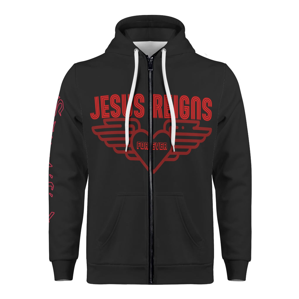 JESUS REIGNS FOREVER- All Over Print Classic Zip Hoodie