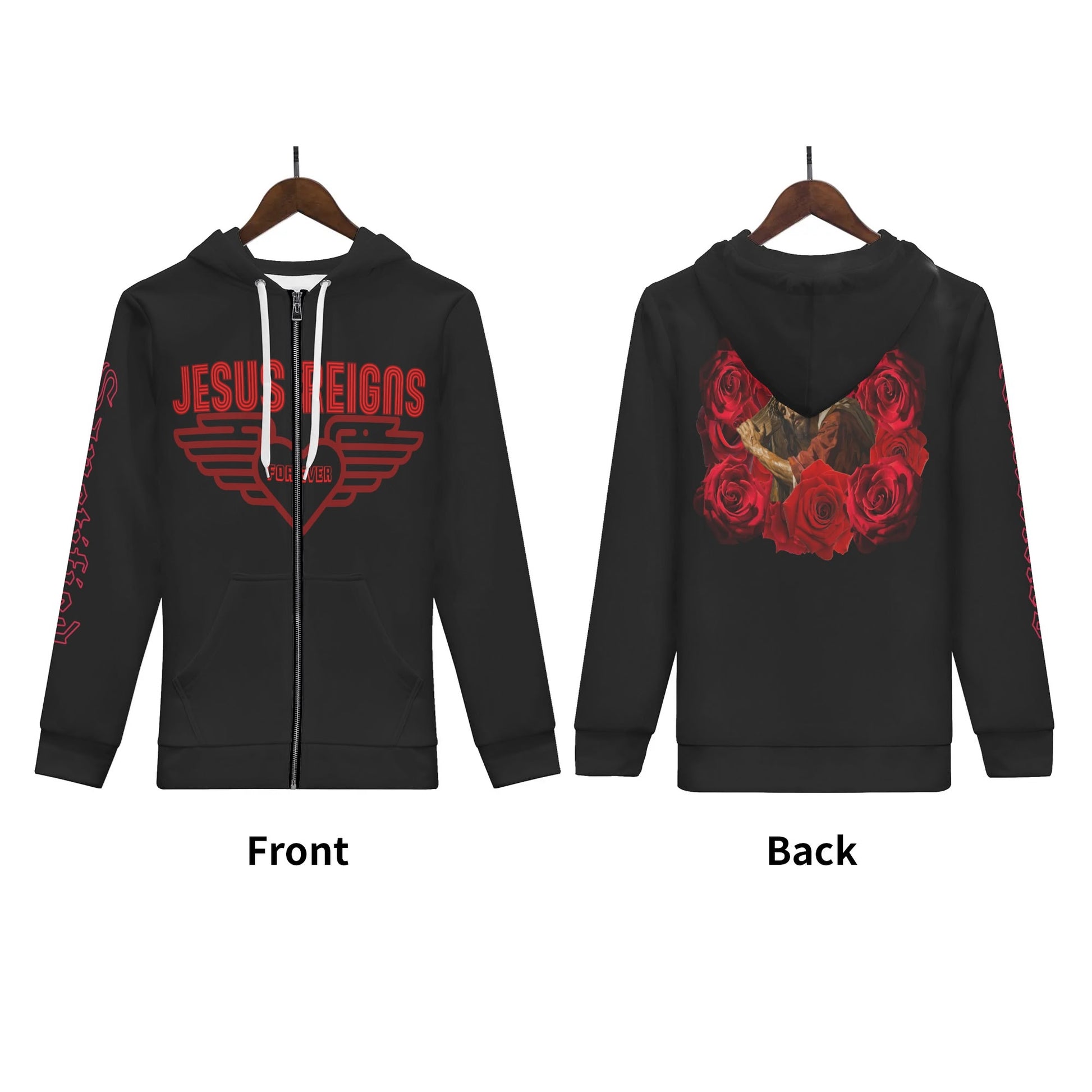 JESUS REIGNS FOREVER- All Over Print Classic Zip Hoodie