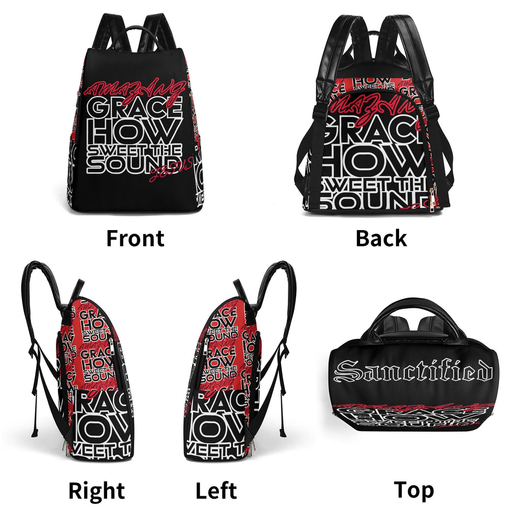 AMAZING GRACE- New Travel PU Daypack Anti-theft Backpack