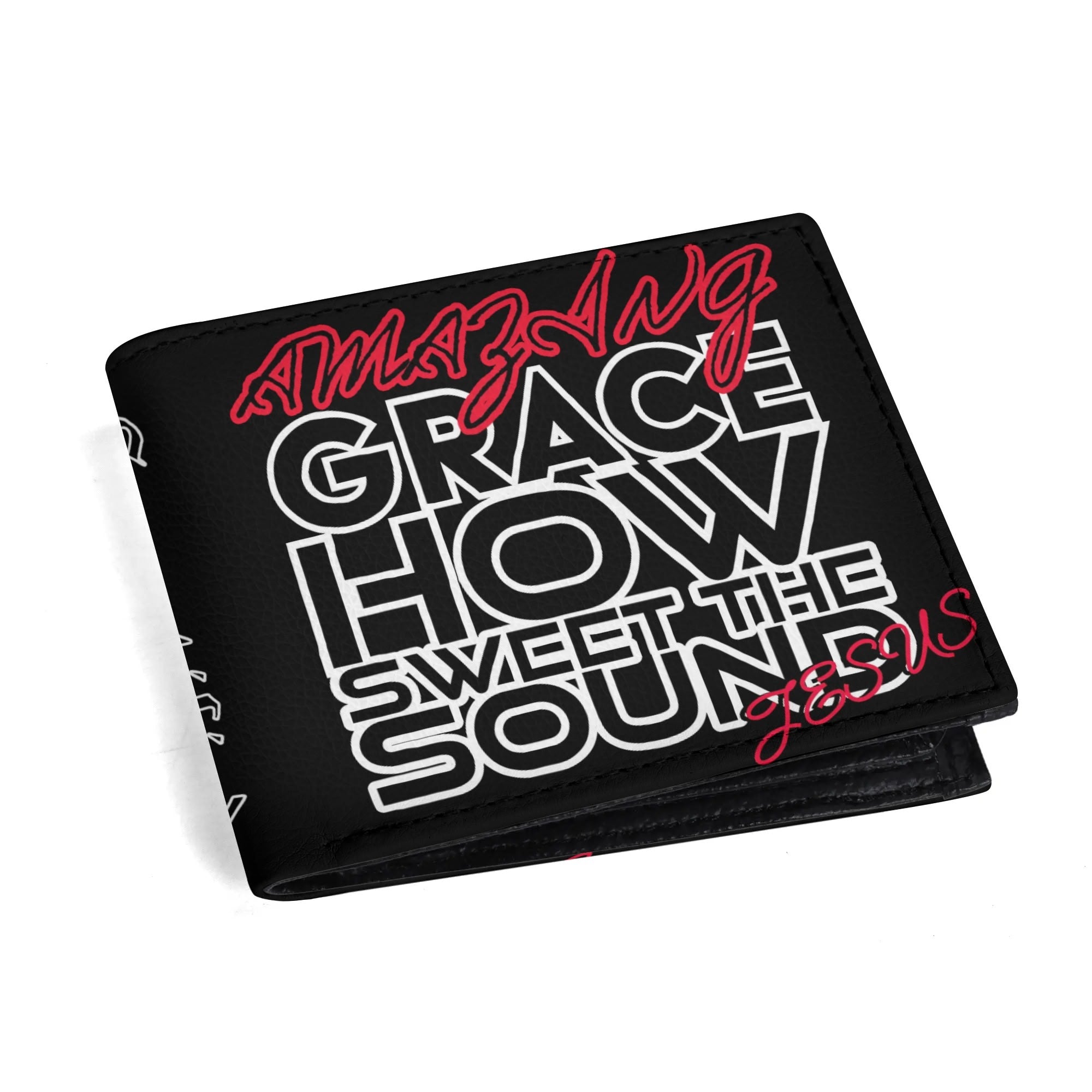 AMAZING GRACE- Mens Minimalist PU Leather Wallet Paper Folded Wallet, FREE SHIPPING