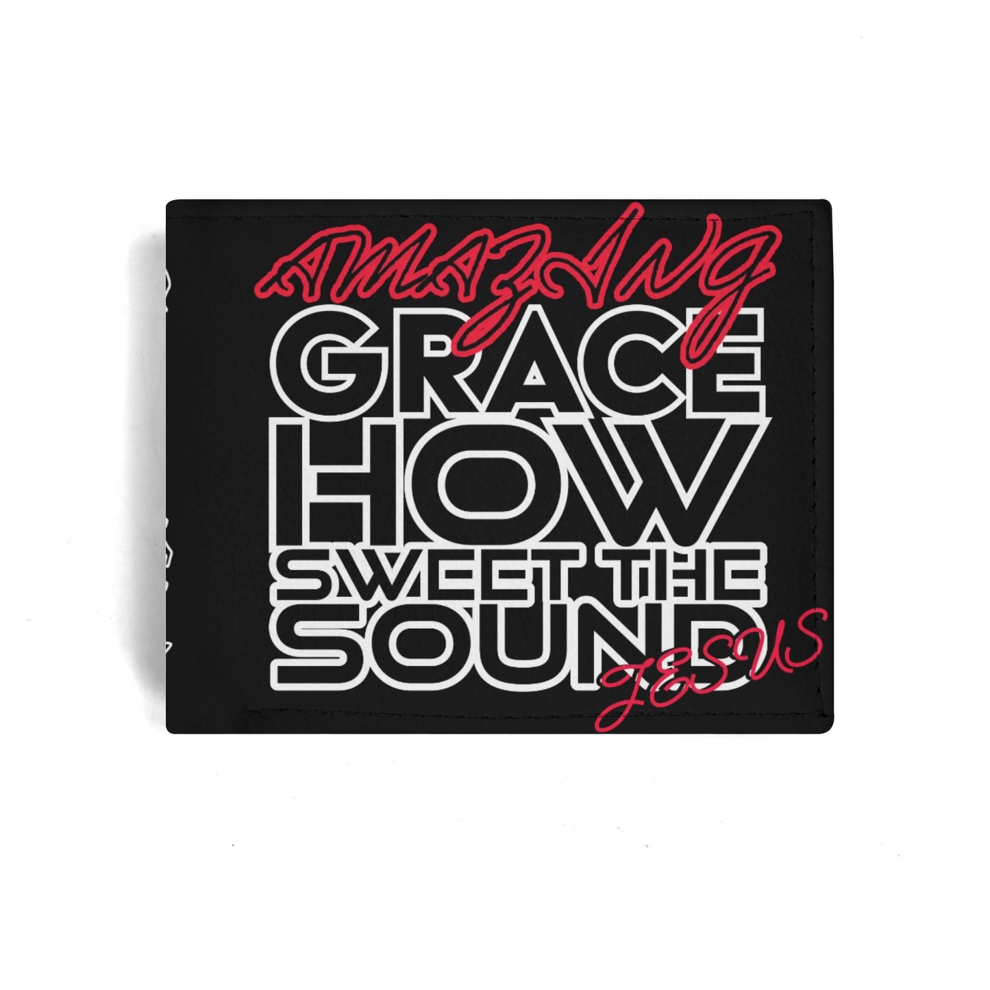 AMAZING GRACE- Mens Minimalist PU Leather Wallet Paper Folded Wallet, FREE SHIPPING