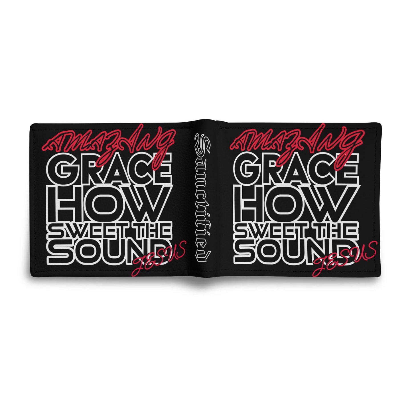 AMAZING GRACE- Mens Minimalist PU Leather Wallet Paper Folded Wallet, FREE SHIPPING