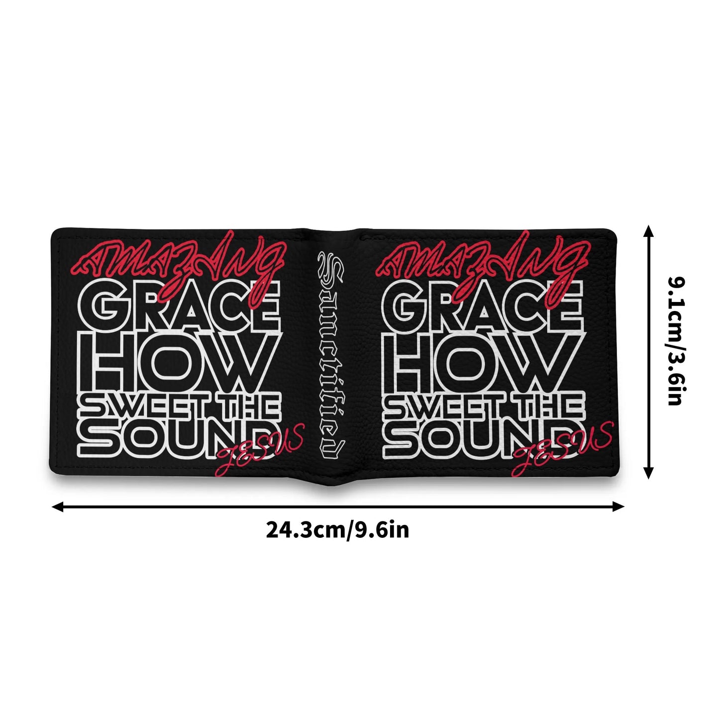AMAZING GRACE- Mens Minimalist PU Leather Wallet Paper Folded Wallet, FREE SHIPPING