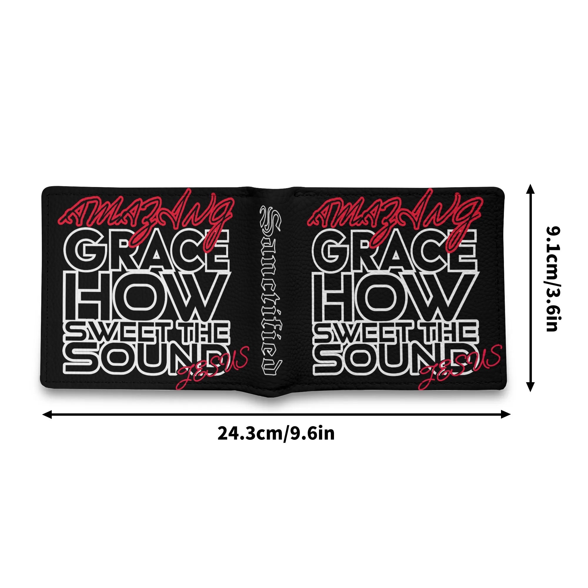AMAZING GRACE- Mens Minimalist PU Leather Wallet Paper Folded Wallet, FREE SHIPPING