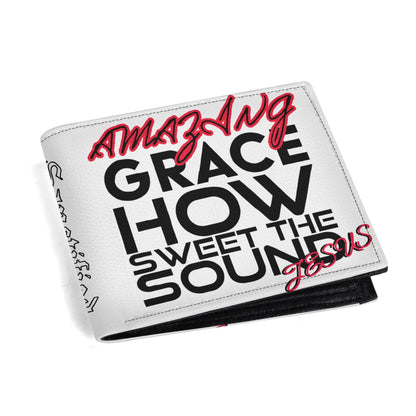AMAZING GRACE- Mens Minimalist PU Leather Wallet Paper Folded Wallet, FREE SHIPPING