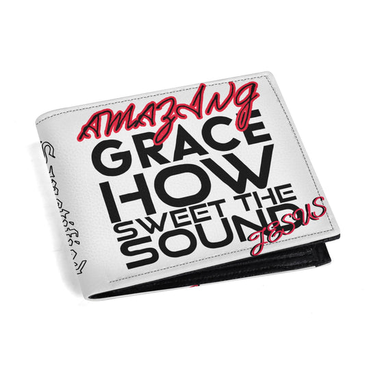 AMAZING GRACE- Mens Minimalist PU Leather Wallet Paper Folded Wallet, FREE SHIPPING
