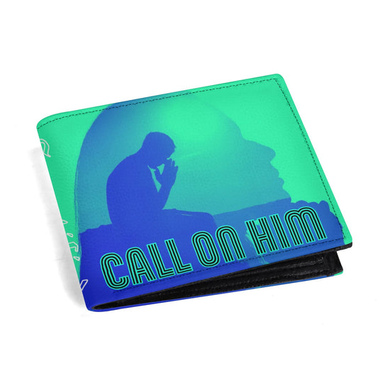 CALL ON HIM- Mens Minimalist PU Leather Wallet Paper Folded Wallet, FREE SHIPPING