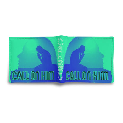CALL ON HIM- Mens Minimalist PU Leather Wallet Paper Folded Wallet, FREE SHIPPING
