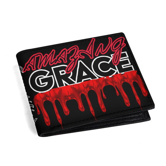AMAZING GRACE- Mens Minimalist PU Leather Wallet Paper Folded Wallet, FREE SHIPPING