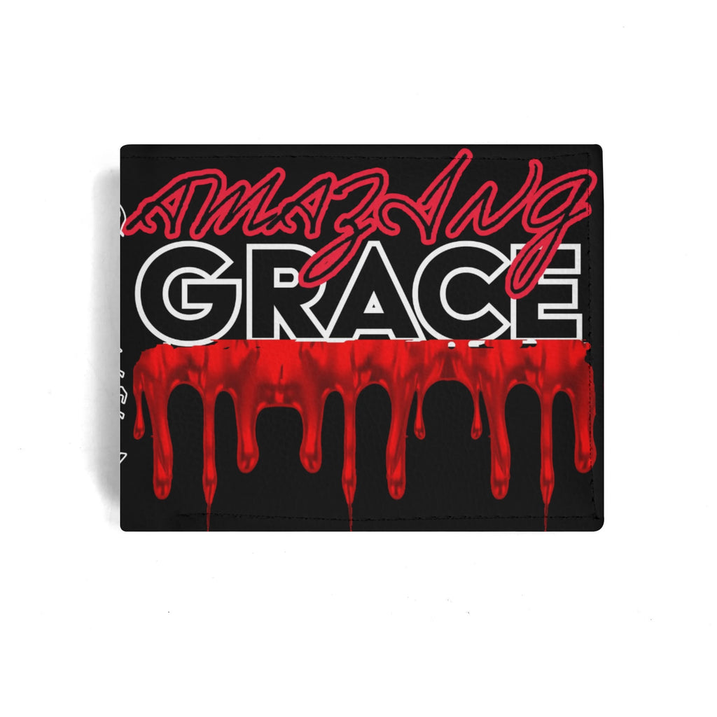AMAZING GRACE- Mens Minimalist PU Leather Wallet Paper Folded Wallet, FREE SHIPPING