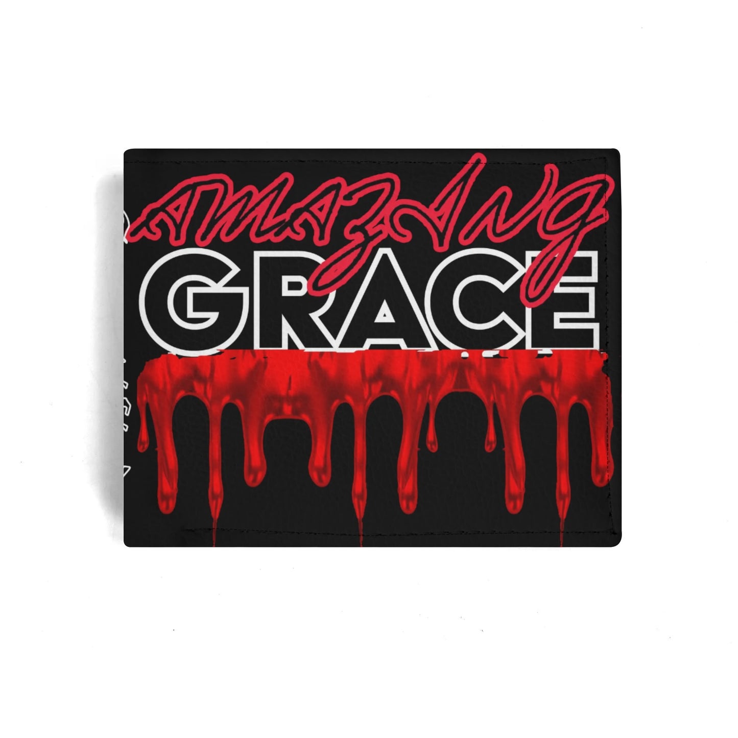 AMAZING GRACE- Mens Minimalist PU Leather Wallet Paper Folded Wallet, FREE SHIPPING