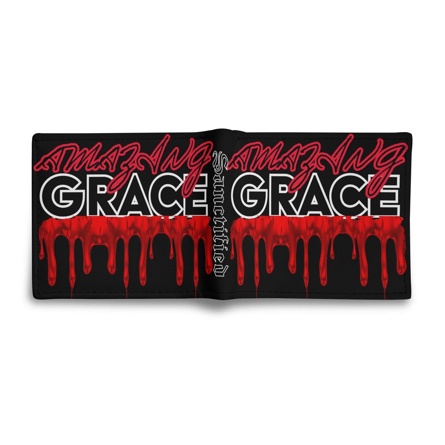 AMAZING GRACE- Mens Minimalist PU Leather Wallet Paper Folded Wallet, FREE SHIPPING