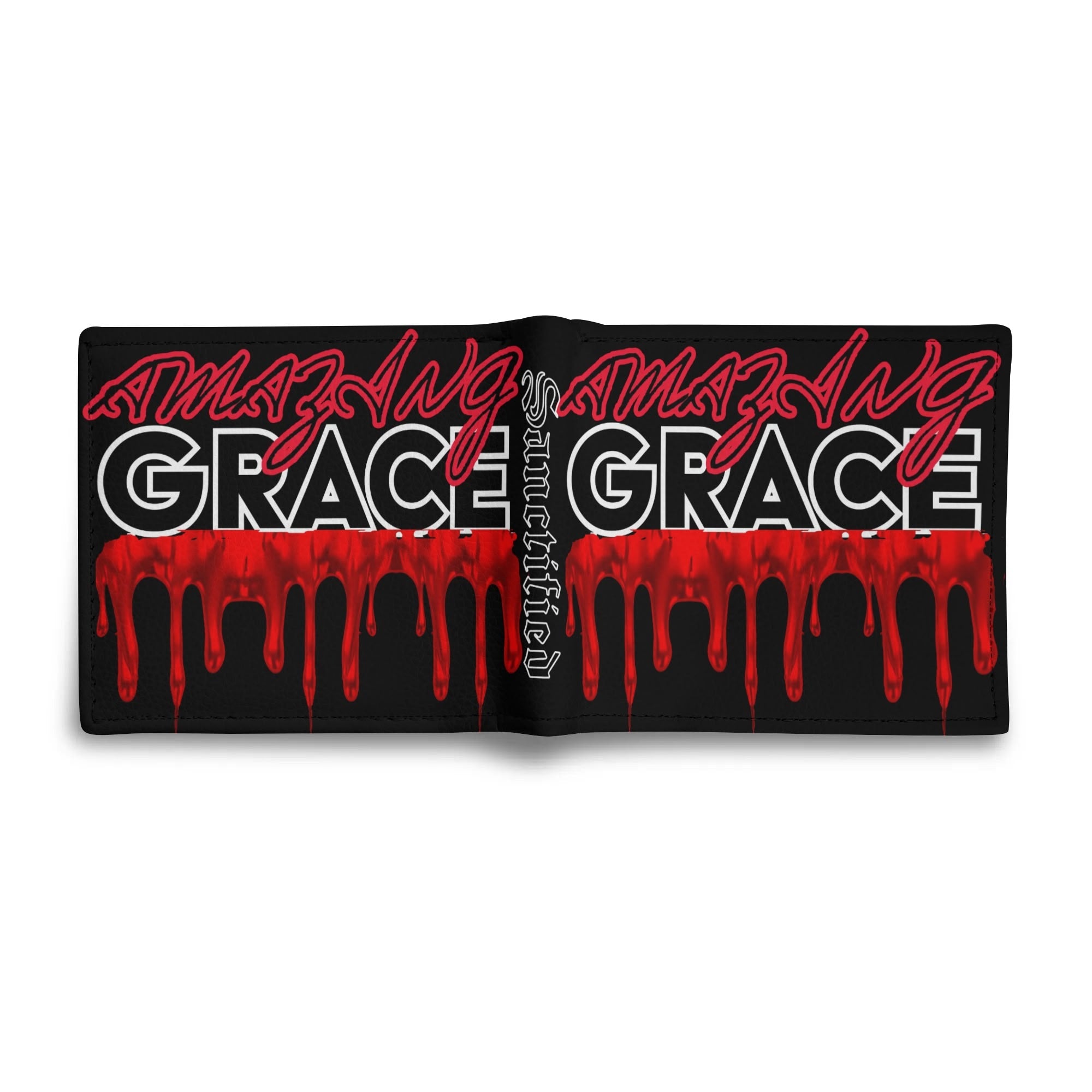 AMAZING GRACE- Mens Minimalist PU Leather Wallet Paper Folded Wallet, FREE SHIPPING