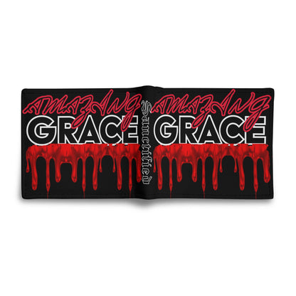 AMAZING GRACE- Mens Minimalist PU Leather Wallet Paper Folded Wallet, FREE SHIPPING