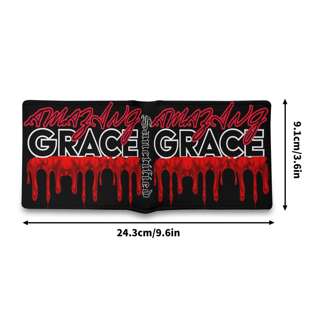 AMAZING GRACE- Mens Minimalist PU Leather Wallet Paper Folded Wallet, FREE SHIPPING