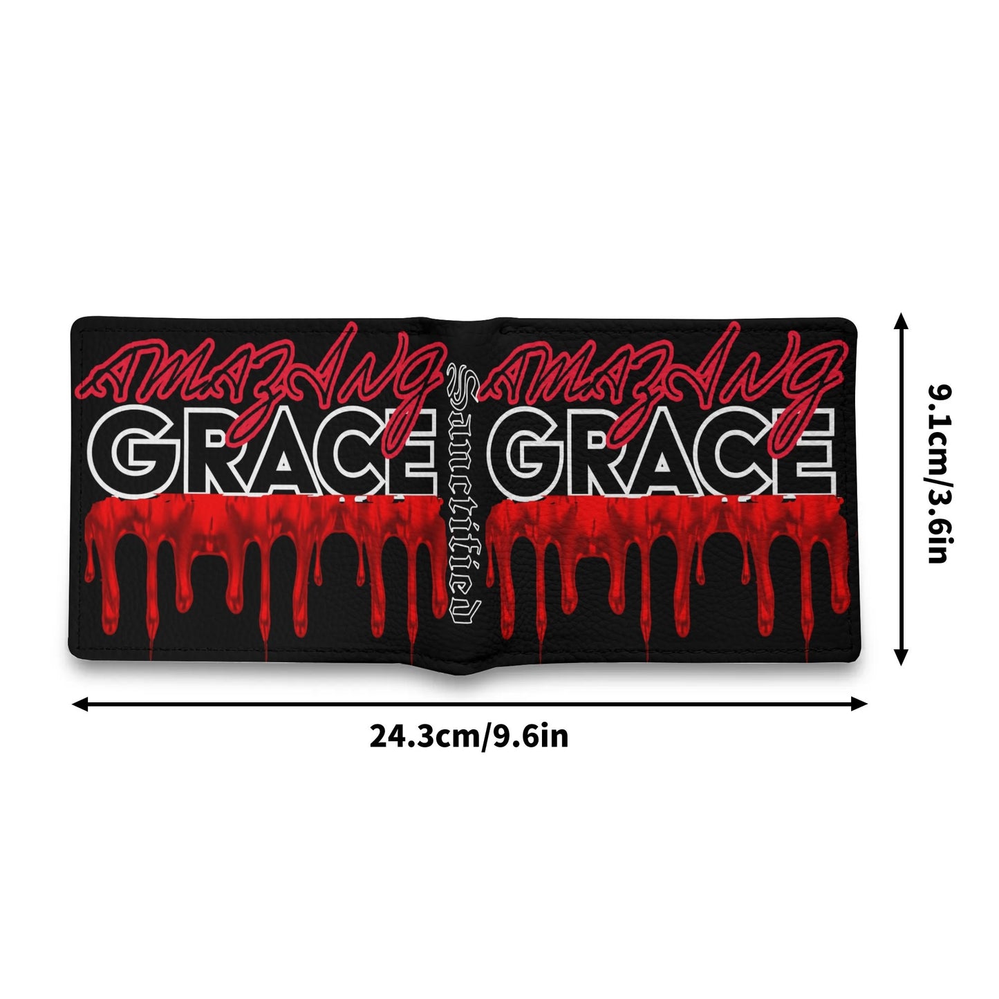 AMAZING GRACE- Mens Minimalist PU Leather Wallet Paper Folded Wallet, FREE SHIPPING