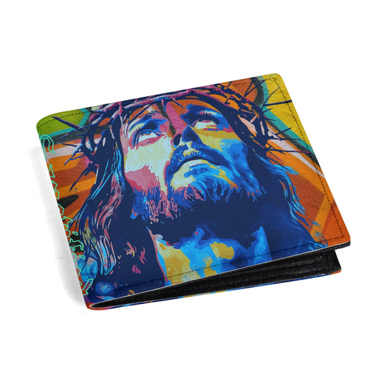 JESUS FAN- Mens Minimalist PU Leather Wallet Paper Folded Wallet, FREE SHIPPING