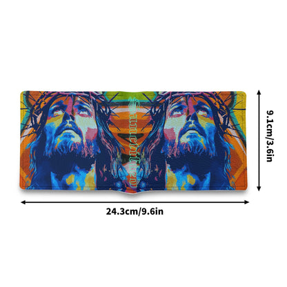 JESUS FAN- Mens Minimalist PU Leather Wallet Paper Folded Wallet, FREE SHIPPING