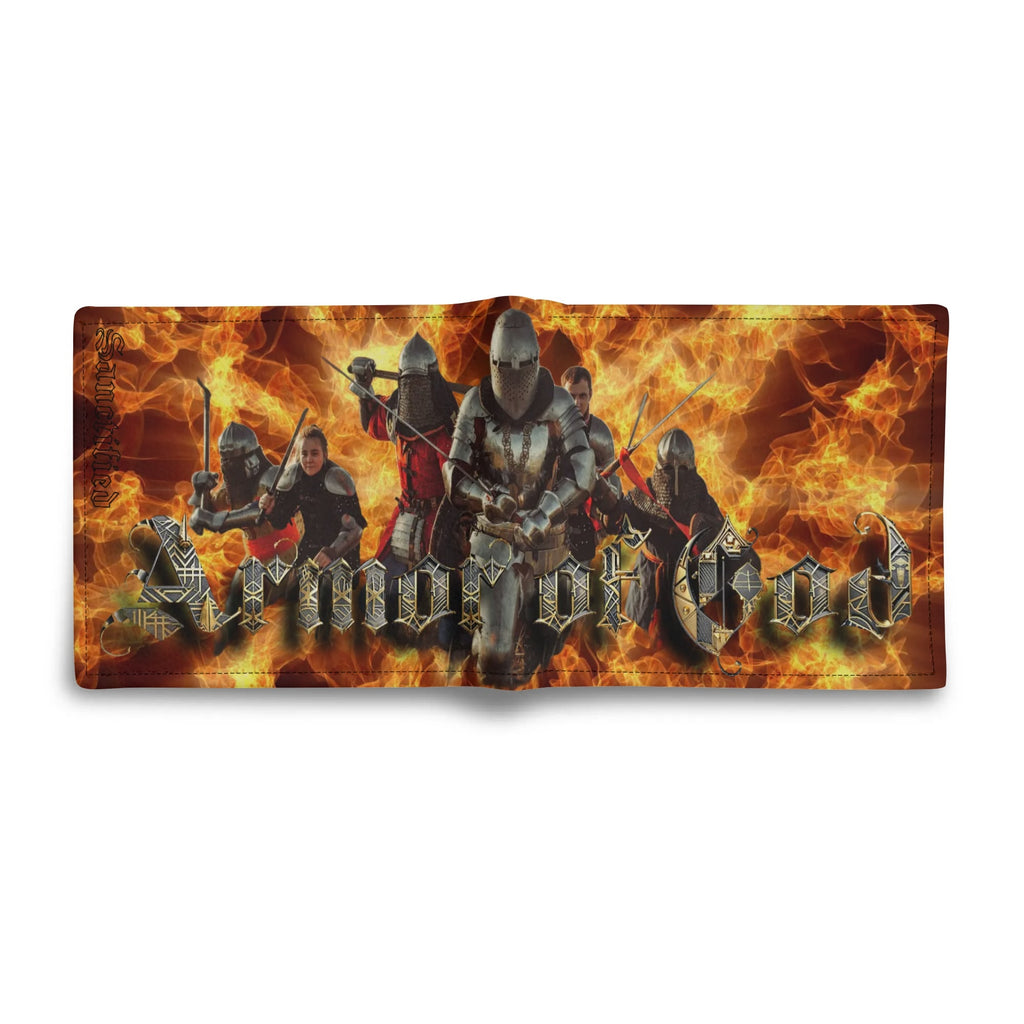 ARMOR OF GOD- Mens Minimalist PU Leather Wallet Paper Folded Wallet, FREE SHIPPING