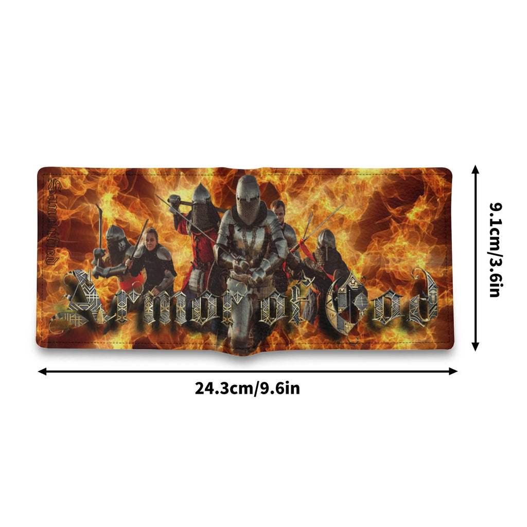 ARMOR OF GOD- Mens Minimalist PU Leather Wallet Paper Folded Wallet, FREE SHIPPING