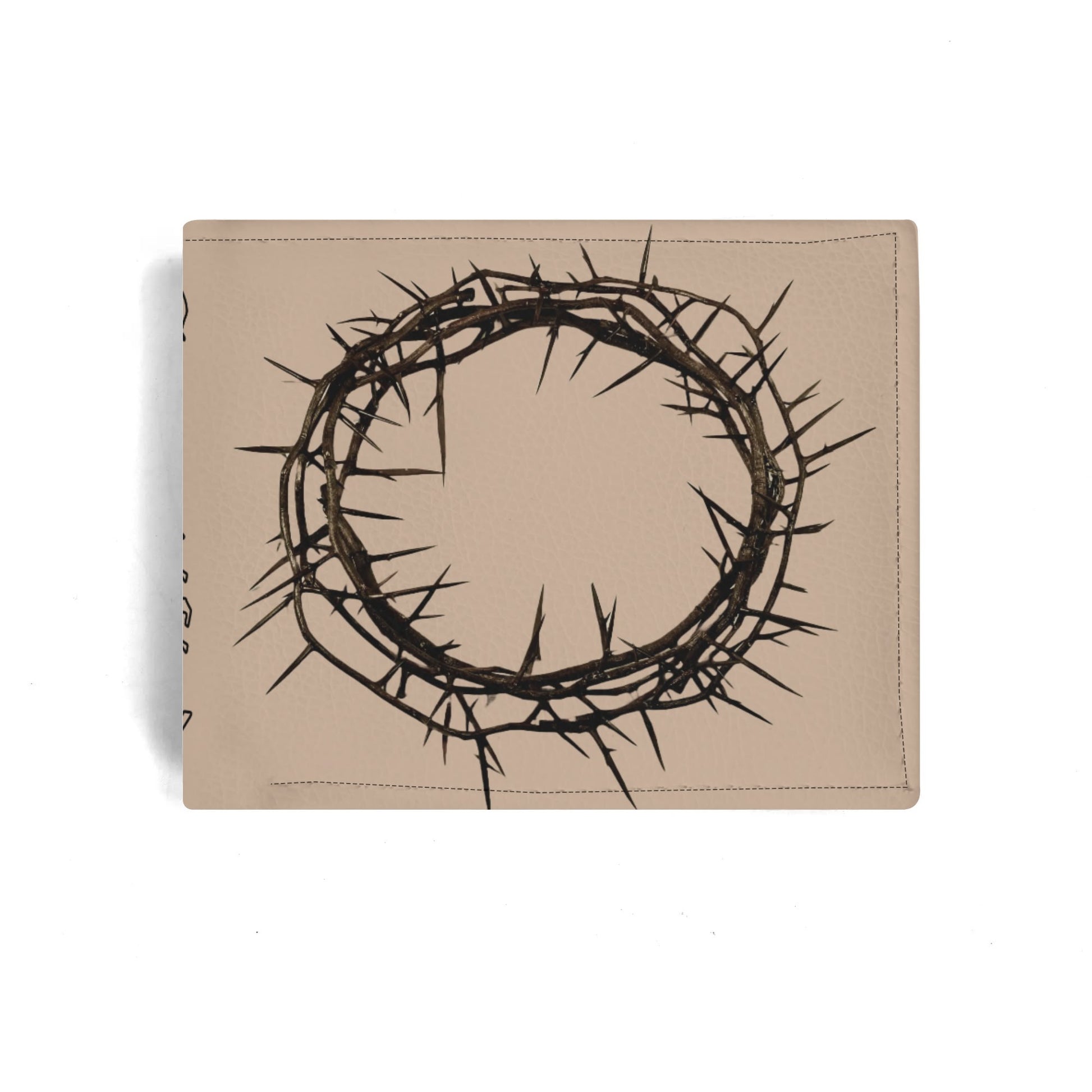 CROWN OF THORNS- Mens Minimalist PU Leather Wallet Paper Folded Wallet, FREE SHIPPING