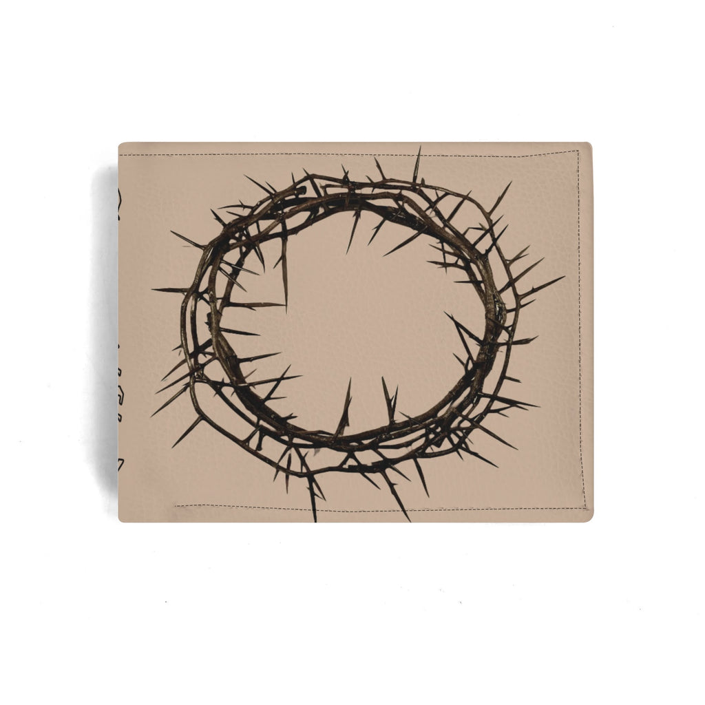 CROWN OF THORNS- Mens Minimalist PU Leather Wallet Paper Folded Wallet, FREE SHIPPING