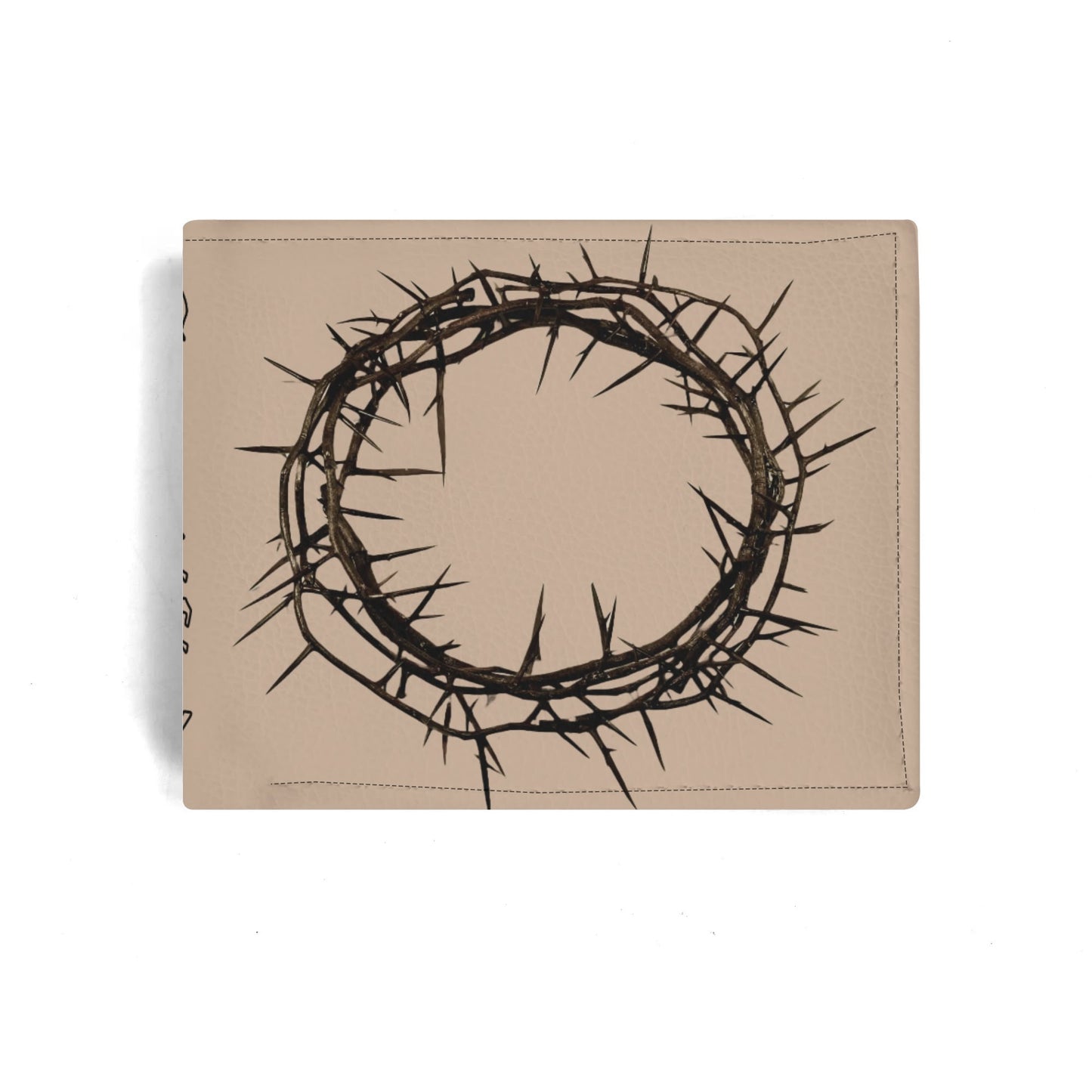 CROWN OF THORNS- Mens Minimalist PU Leather Wallet Paper Folded Wallet, FREE SHIPPING