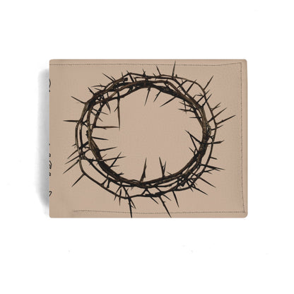 CROWN OF THORNS- Mens Minimalist PU Leather Wallet Paper Folded Wallet, FREE SHIPPING